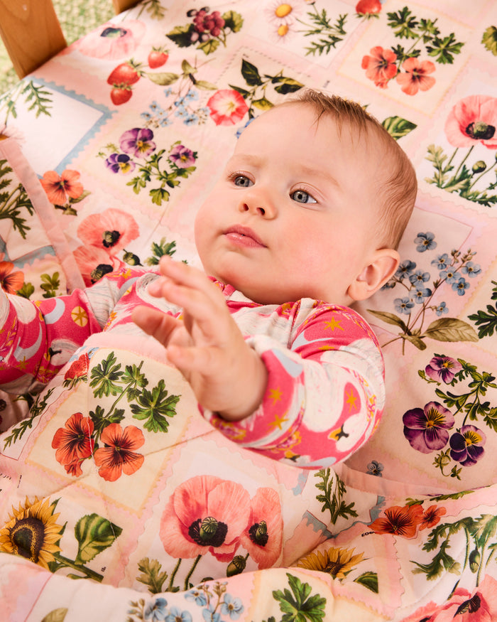 Sweet Life Organic Cotton Quilted Cot Bedspread