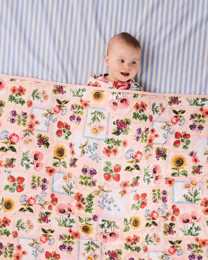 Sweet Life Organic Cotton Quilted Cot Bedspread