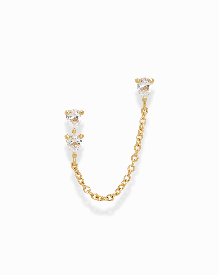 Tatum Chain Stud Earring - Mod + Jo - Jewelry built to last, advanced plating technology