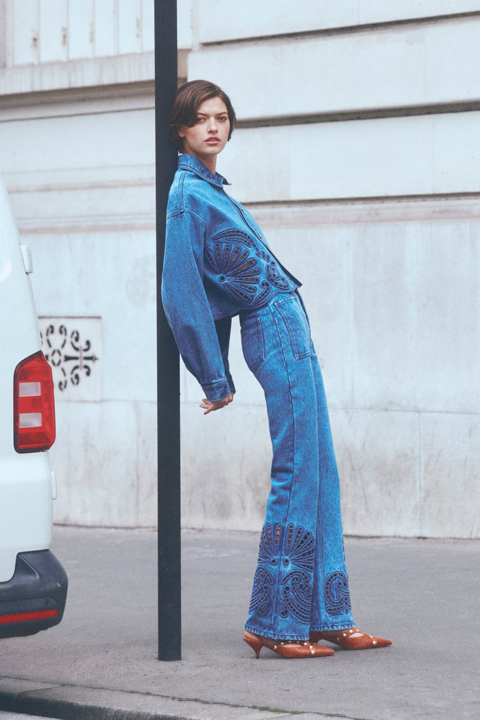 The Bobbi Jacket with Eyelet - River