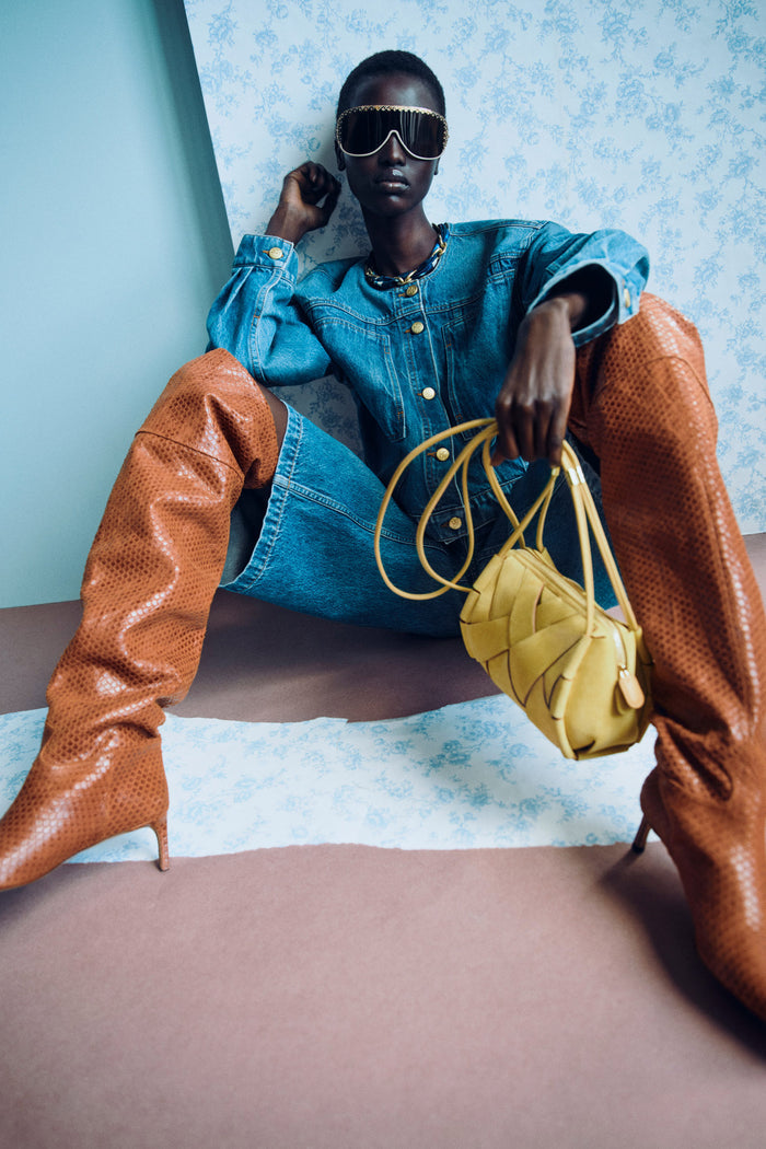 The Briar Collarless Denim Jacket - Danube