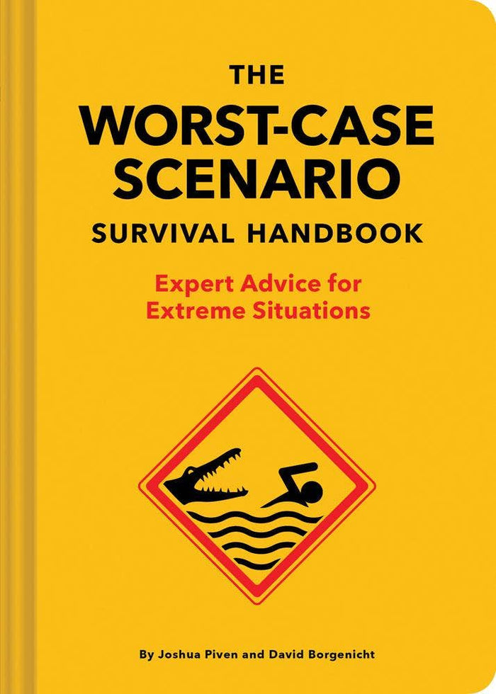 Bright yellow cover of The Worst-Case Scenario Survival Handbook with bold black title and red subtitle