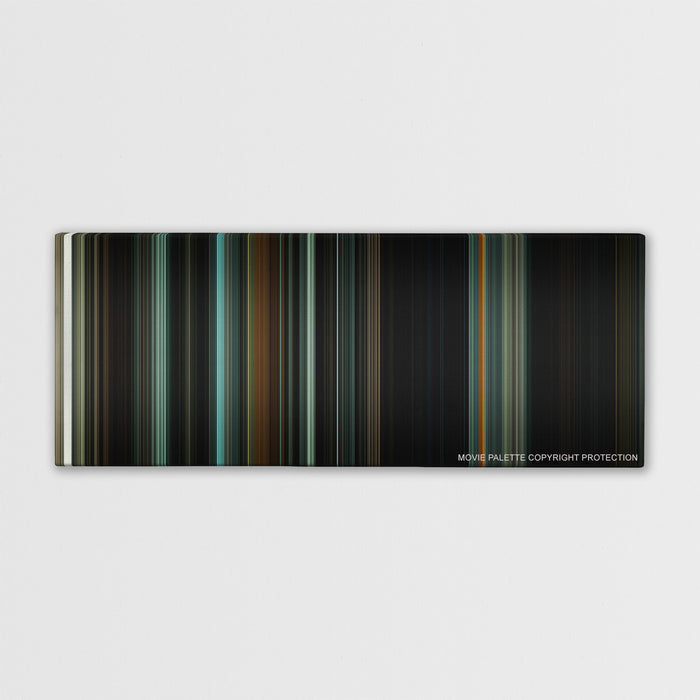 The Woman in Black color palette canvas print: thousands of thin vertical stripes of color