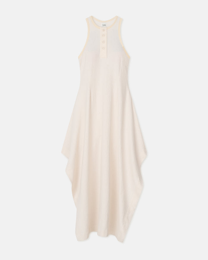 Thoosa - Draped Crepe Melange Midi Dress - Creme
