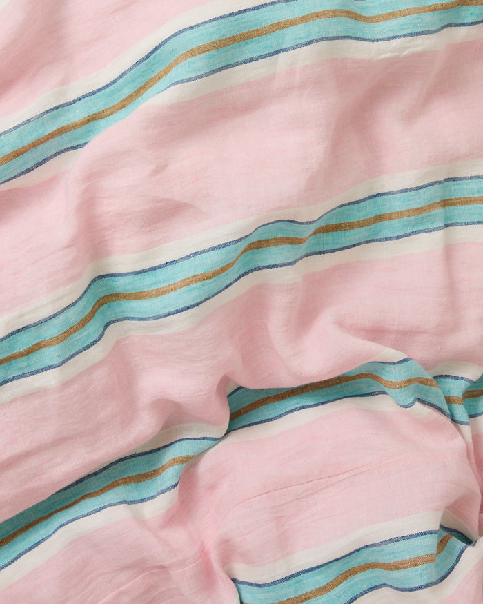 Tickled Pink Stripe Linen European Pillowcases