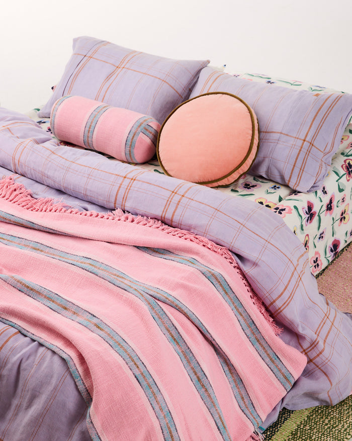 Tickled Pink Stripe Woven Throw