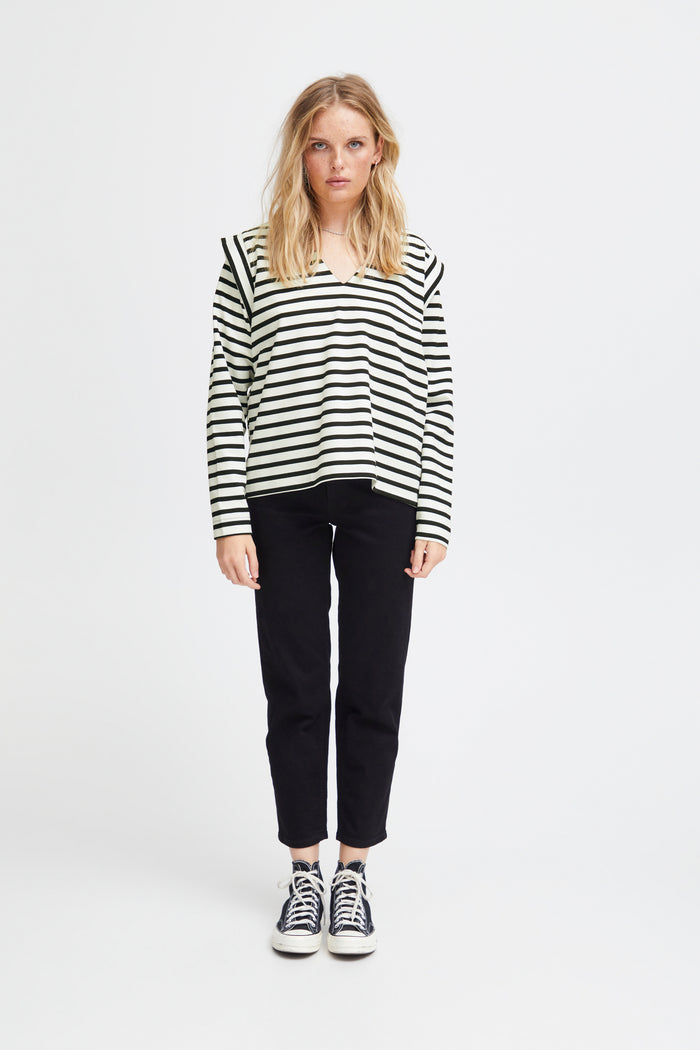 TIRA STRIPE TOP (BLACK/WHITE)
