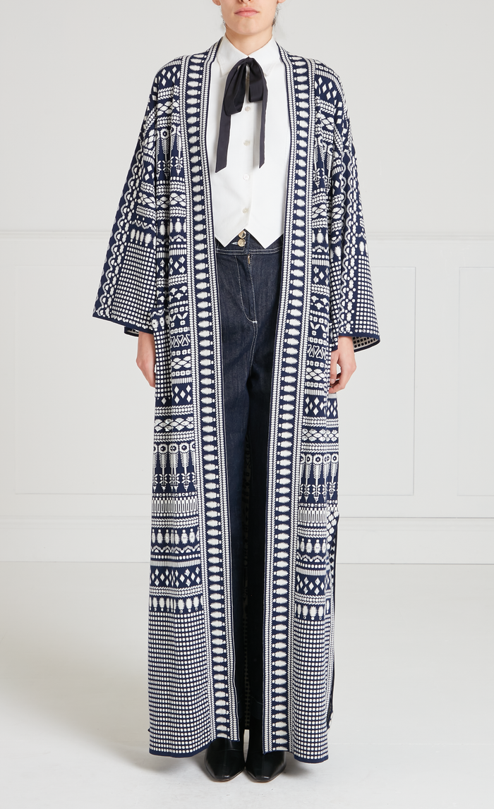 Tlalli Knit Coat - Navy Silver