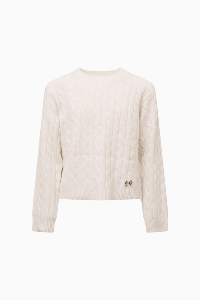 Tween Sallie Cable Knit Pullover