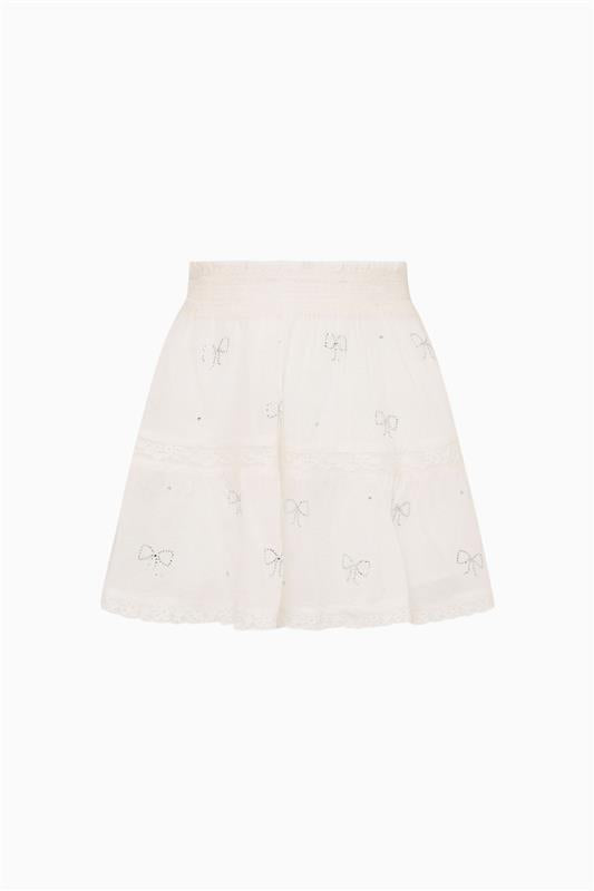 Tween Silano Crystal Bow Cotton Skirt