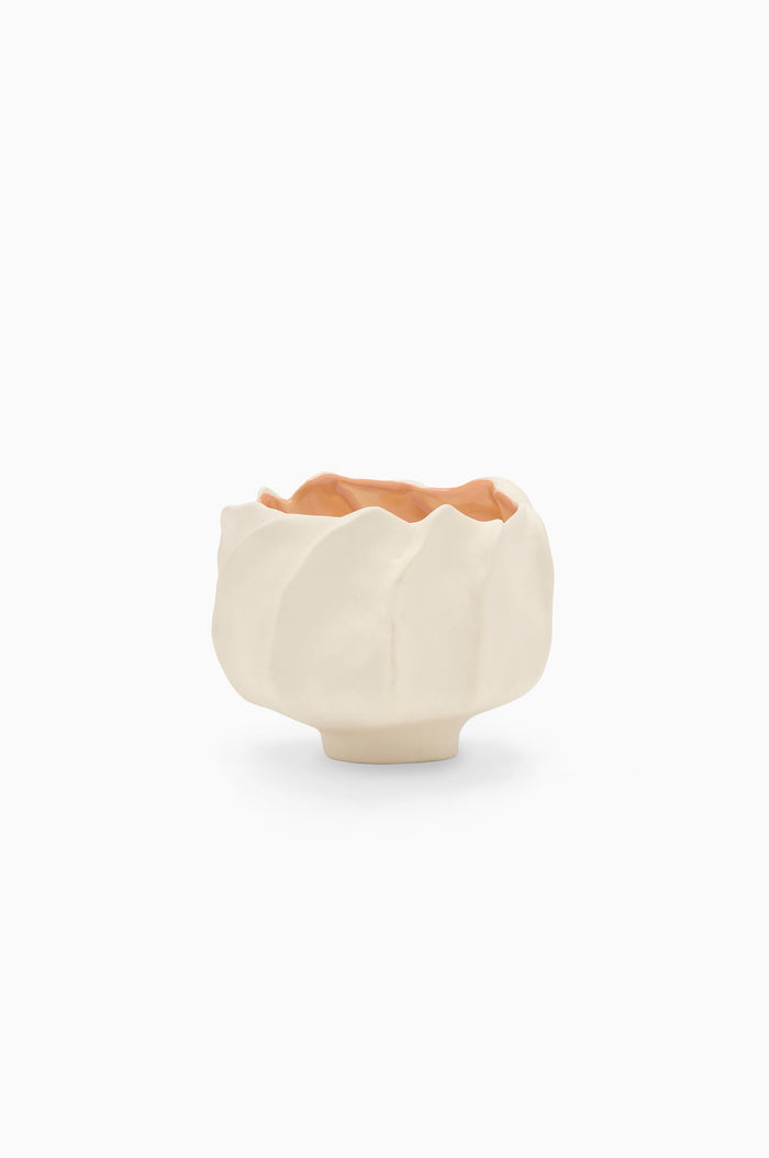 Ivory Ceramic Shell-Form Candle Vessel, Empty - Front View | Ulla Johnson
