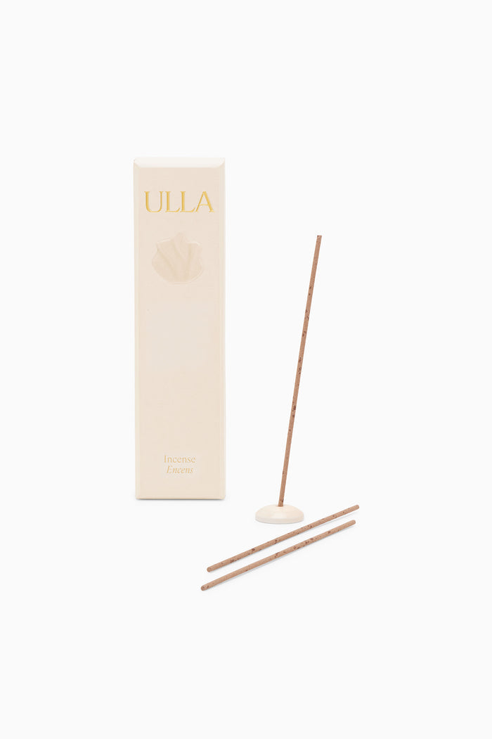 ULLA Coral Incense with Cream Box Packaging and Stone Holder - Full Set View | Ulla Johnson