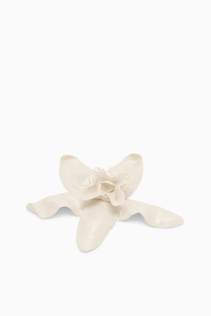 Ivory Handcrafted Porcelain Incense Holder, Embossed ULLA Mark - Underside Detail | Ulla Johnson