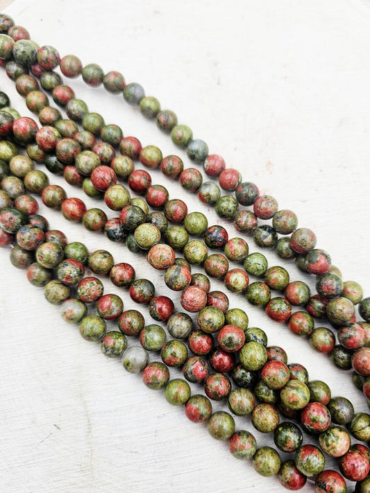 Unakite 6 mm - Sacramento Crystal Co.