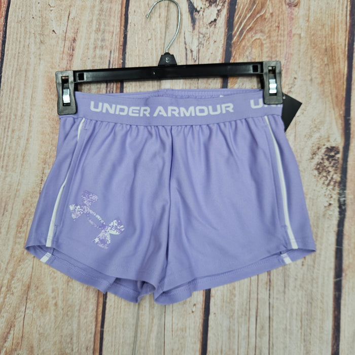 UNDER ARMOUR GIRLS TECH PLAY UP LOGO PURPLE SHORTS 6007914