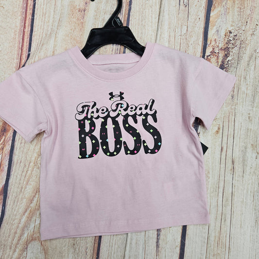 UNDER ARMOUR GIRLS THE REAL BOSS SS TEE PINK
