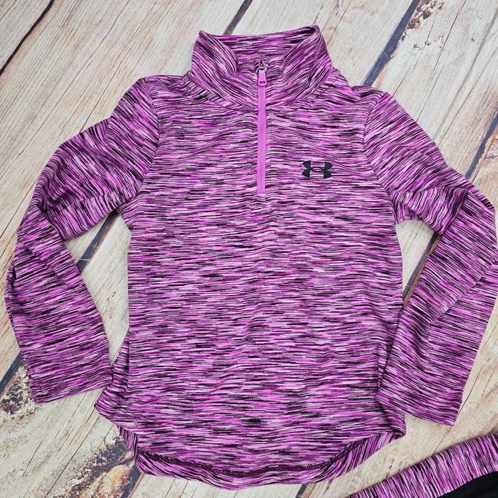 UNDER ARMOUR GIRLS TWISTED 1/4 ZIP 2 PCS SET VIVID MAGENTA 697