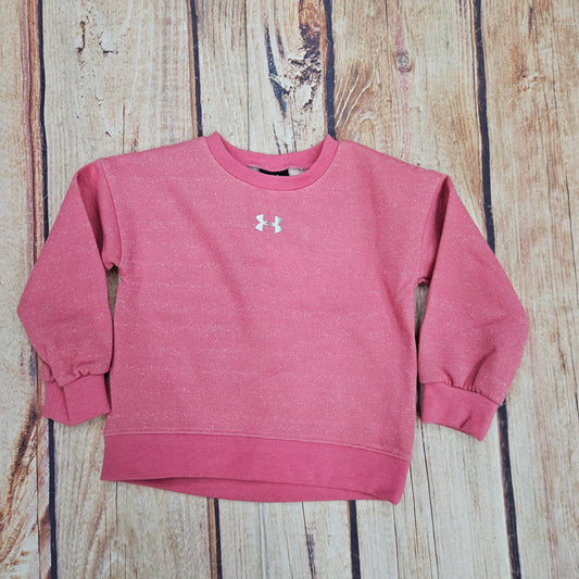 UNDER ARMOUR PINK RIVAL SPARKLE CREW NECK SWEATSHIRT