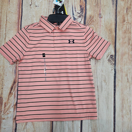 UNDER ARMOUR YOUTH POLO PINK STRIPE 6011331