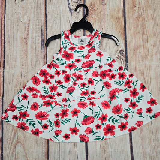 UP BABY RED FLORAL JERSEY DRESS