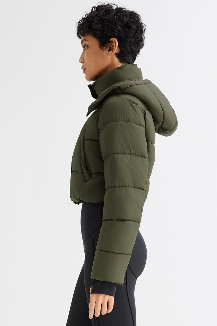 Orolay Urban Essential Short Puffer #color_Olive