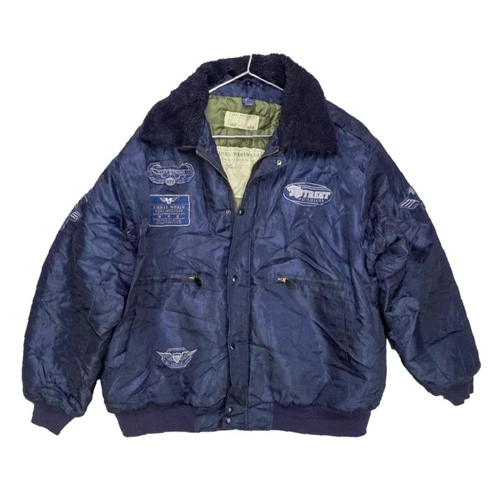 Urban World Gear Blue Lined Bomber Jacket - 3XLarge - Army & Outdoors - Flight Jackets