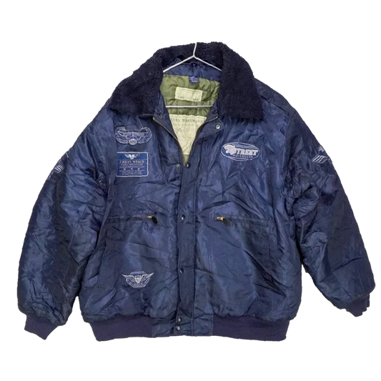 Urban World Gear Blue Lined Bomber Jacket - 3XLarge - Army & Outdoors - Flight Jackets