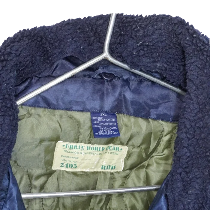 Urban World Gear Blue Lined Bomber Jacket - 3XLarge - Army & Outdoors - Flight Jackets