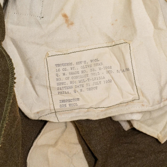 US Army M-1952 Olive Wool Trousers - 32x29, Medium - US Army Surplus - Dress Trousers