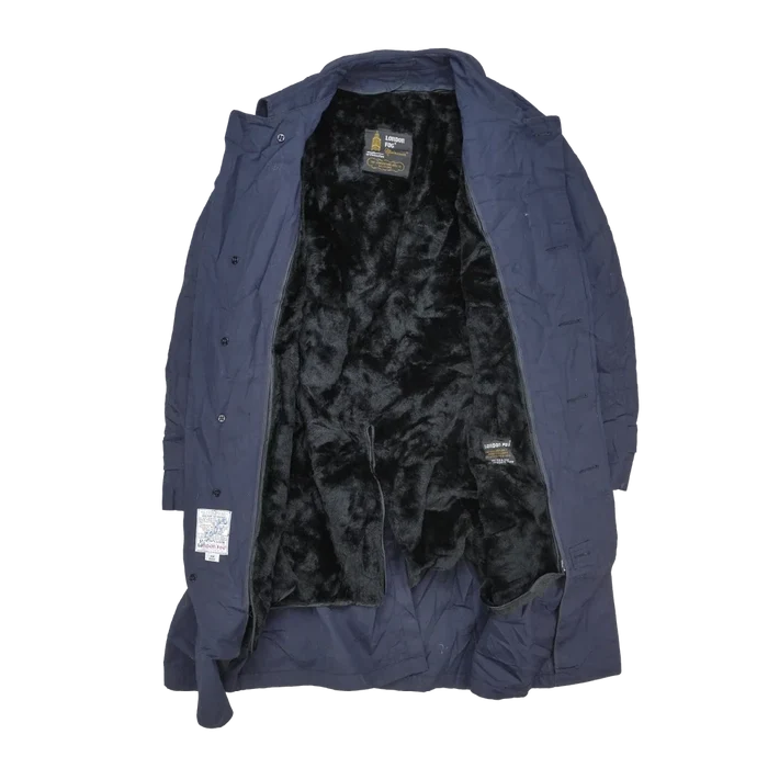 US Made London Fog Blue Overcoat - 42R, Large - Army & Outdoors - Great Coats