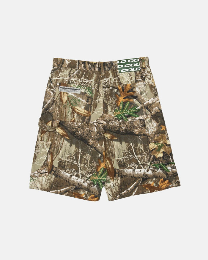 V1 CARPENTER SHORTS REALTREE - realtree camo carpenter shorts, back view - Cold Culture