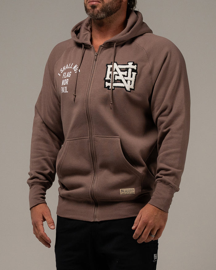 VARSITY PATCH ZIP UP - EARTH