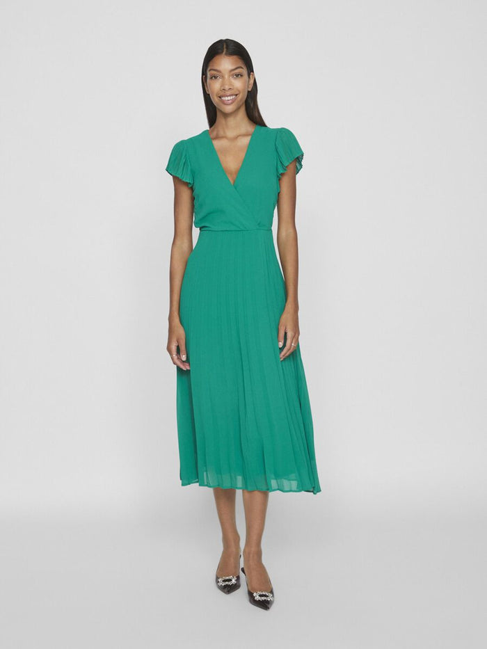 VISO FAKE WRAP MIDI DRESS (ULTRAMARINE GREEN)