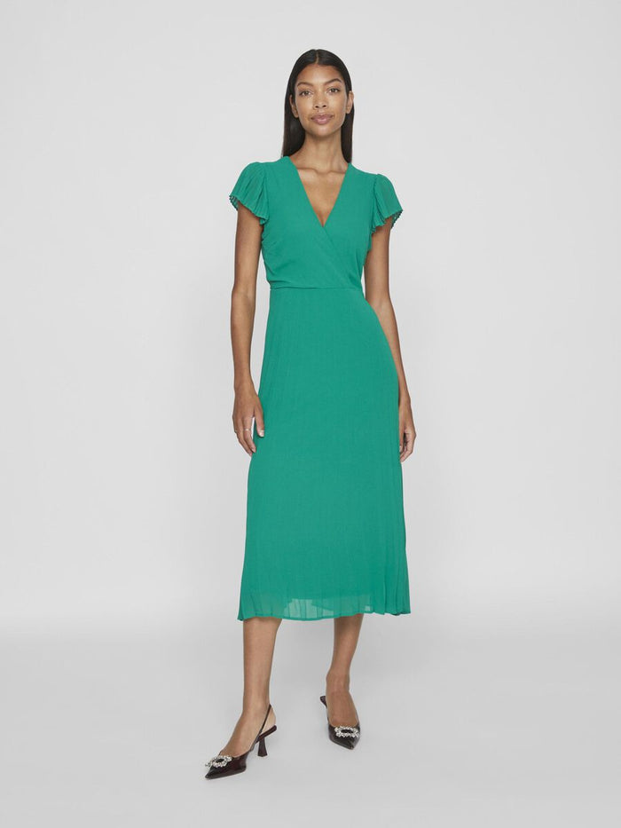 VISO FAKE WRAP MIDI DRESS (ULTRAMARINE GREEN)