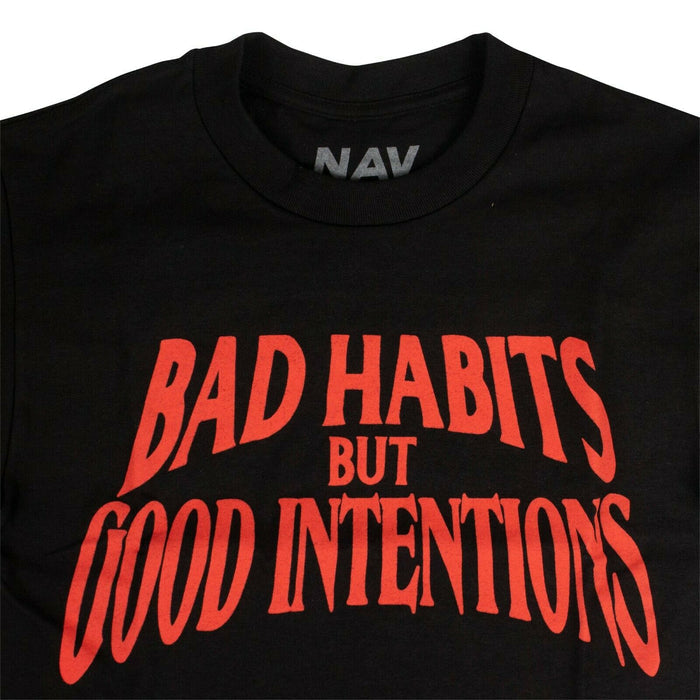 Vlone - NAV Bad Habits Good Intentions Tee - Black - Clique Apparel