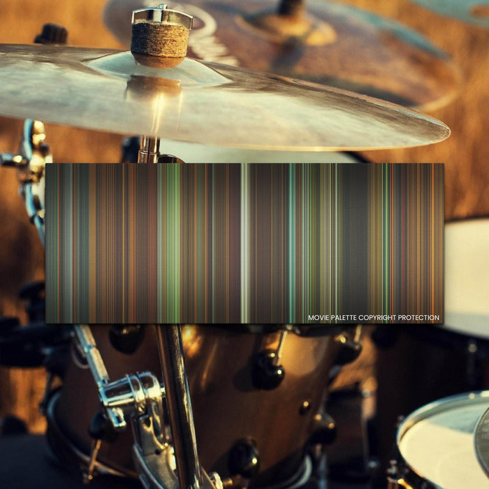 Whiplash movie barcode canvas print, the whole film as stripes of color