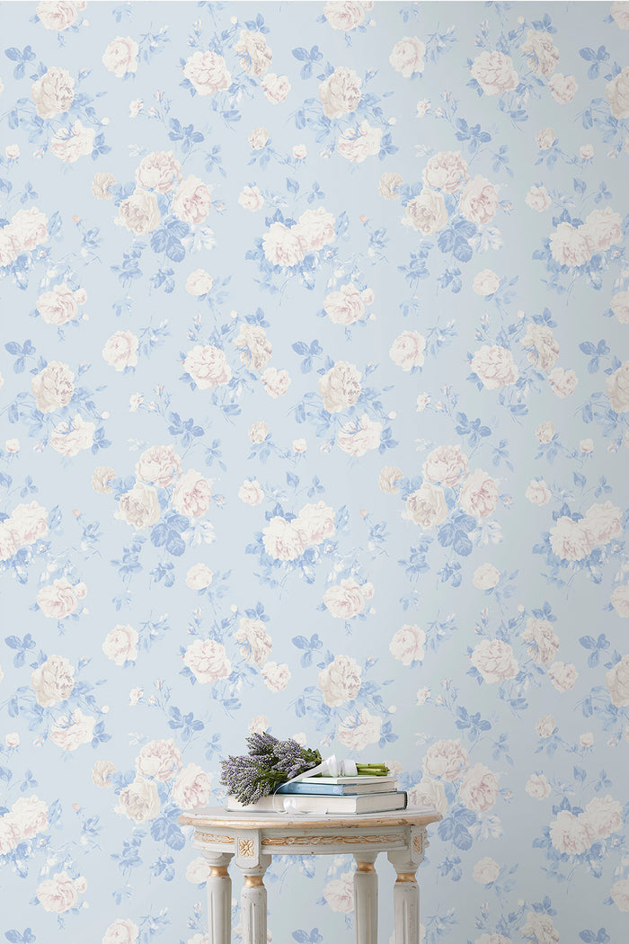 Whisper Blue Peel + Stick Wallpaper