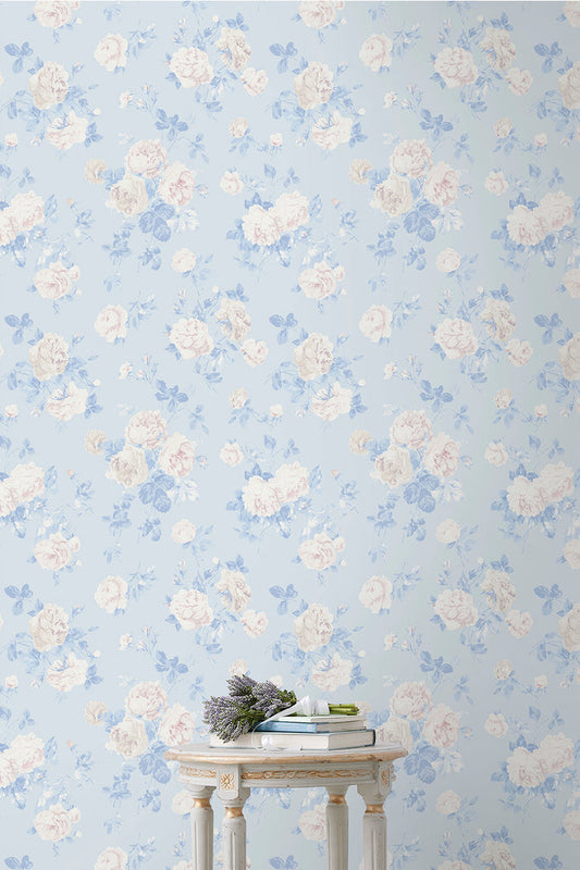 Whisper Blue Peel + Stick Wallpaper