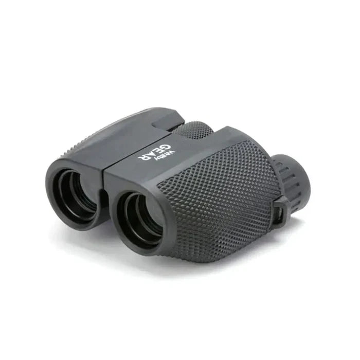 Whitby Gear Compact Binoculars 10 x 25mm shown from the front on a white background