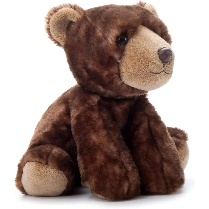 Brown plush bear with a lighter beige muzzle and paws.