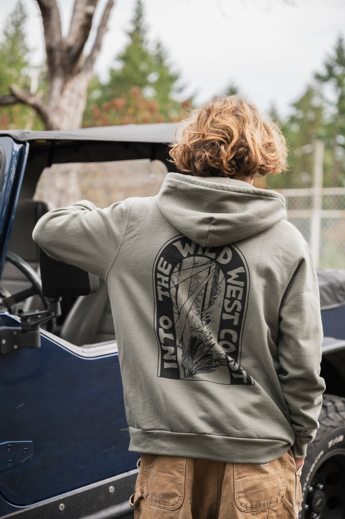 WILD Unisex Zip Up Organic Cotton Hoodie - Sage