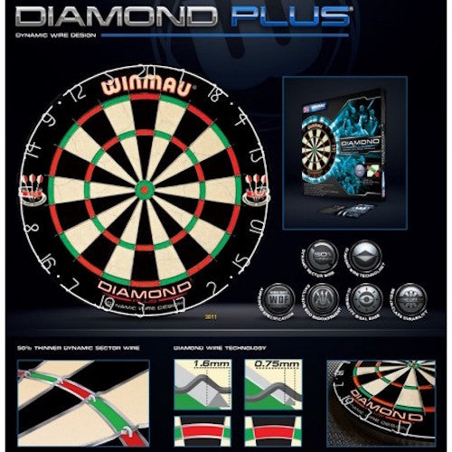 WINMAU Diamond Plus Dartboard - Arcade Sports