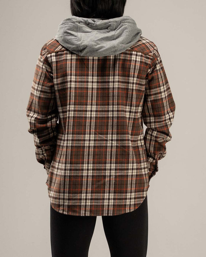 WOMEN'S HOODED FOREVER FLANNEL - ORANGE