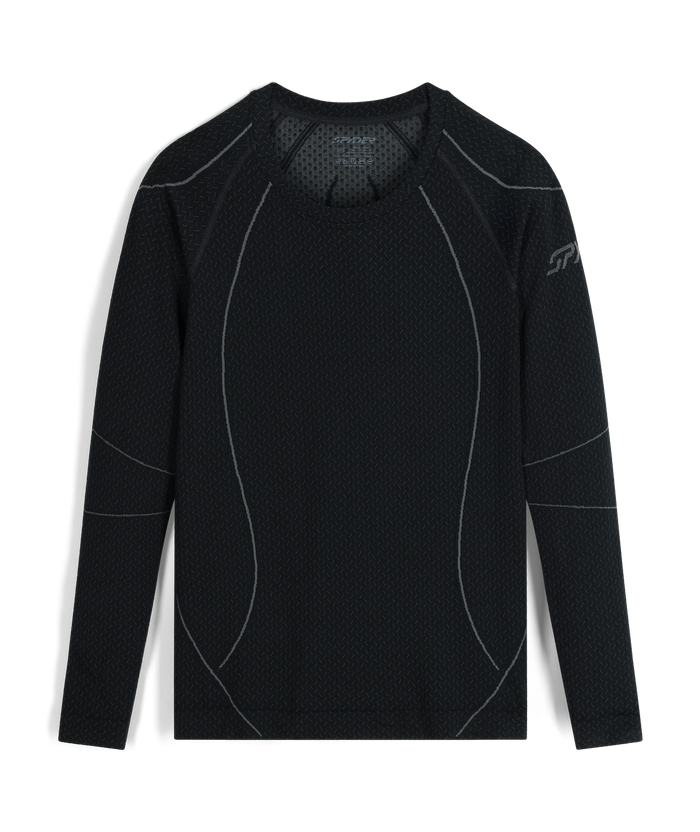 Black long-sleeve compression shirt on a white background
