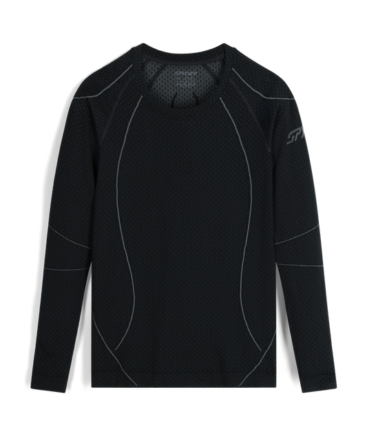 Black long-sleeve compression shirt on a white background