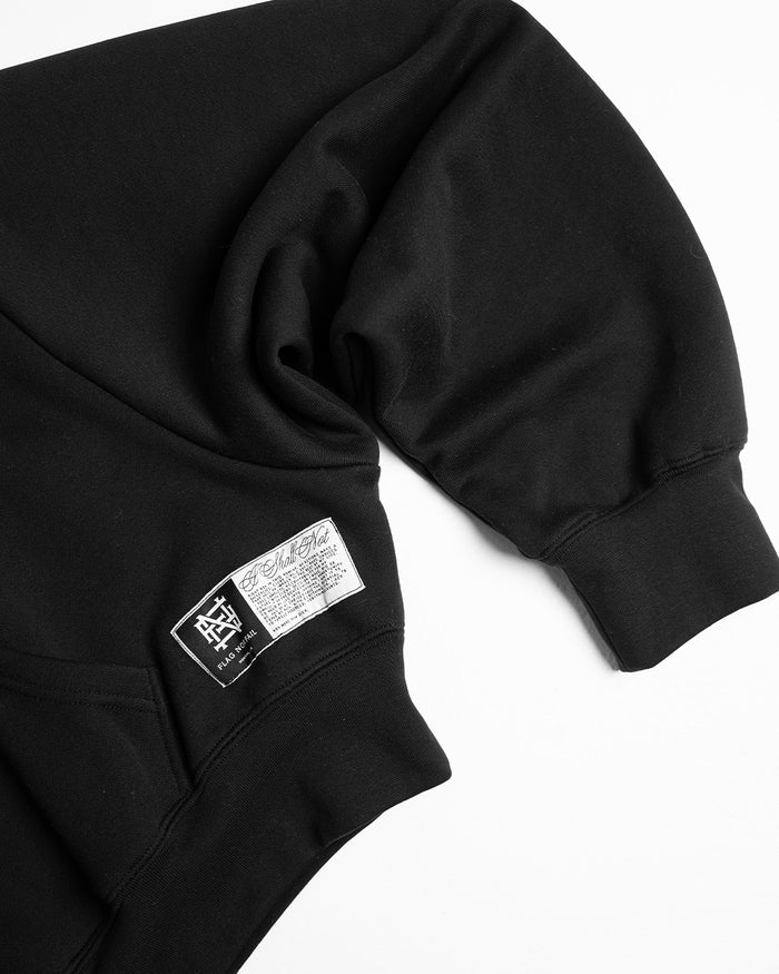 WOMENS OVERSIZED CROP HOODIE - BLACK