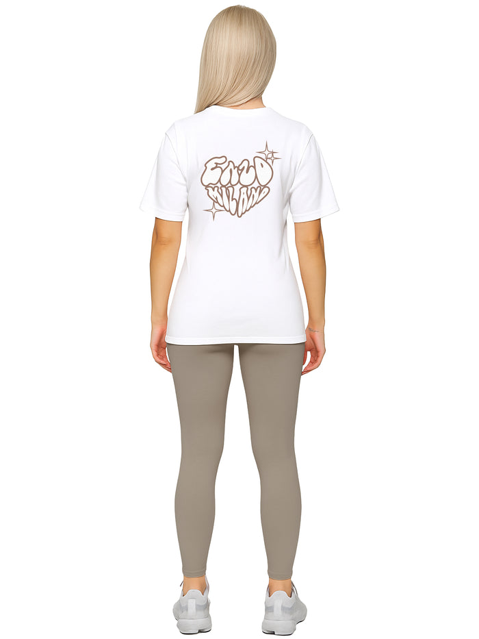Womens Oversized Graphic Gym T-Shirt