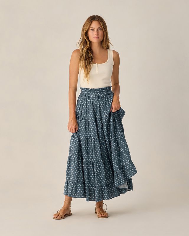 Women's Ruffle Tiered Maxi Skirt | Ditsy - Wee Bee Baby Boutique
