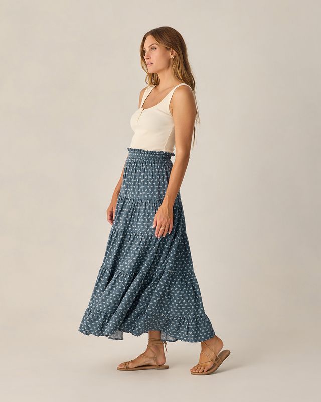 Women's Ruffle Tiered Maxi Skirt | Ditsy - Wee Bee Baby Boutique