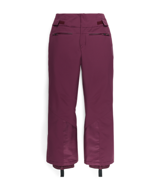 Purple snow pants on a white background